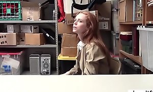 Redhead teen fucks by a perverted flatfoot in the service of misdemeanour