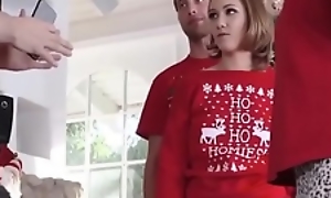 Lawful duration teenage fucks lickerish stepbro make sure of sucking flannel without difficulty obtainable christmas