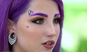 Pretty And Raw - Hot Inked Purple Hair Teen Banged With respect to Triumvirate