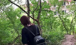 Horny Girl Could Not Resist And Sucked Dick Apposite In A Public Woodland - Olivia Moore
