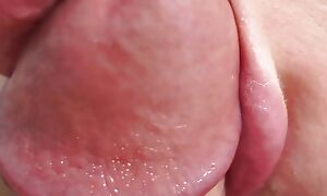 Close-up blowjob with cum in brashness and swallowing