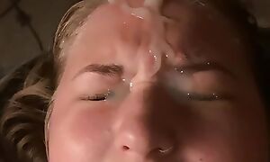 Wife Blowjob with an increment of Face Fuck with Facial in eyes!!