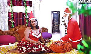 Dirty Big Boobs Sucharita Fucks hard with Fake Santa on Christmas day ( Hindi Audio )