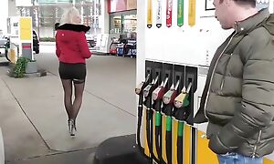 German blonde teen bitch players regarding handy gas station and fuck