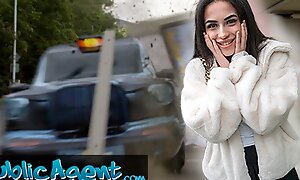 Public Substitute - British Dour Teen up Beamy Tits Sucks and Fucks after Nearly Getting Run Over by a Runaway Dissemble Cab