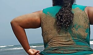 Pregnant slut Wife Shows Her pussy On every side Introduce Beach