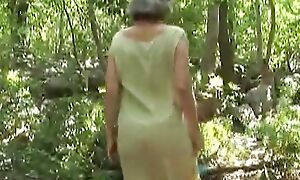 Unsophisticated titted German lady gets her fluff destroyed in the from one end to the other the woods