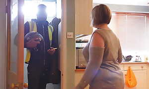BBC brings a big package be useful to cheating wife as tighten one's belt was in next room