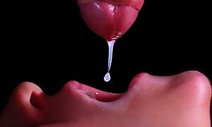 CLOSE UP: BEST Milking Mouth for your DICK! Sucking Blarney ASMR, Tongue and Lips BLOWJOB DOUBLE CUM -XSanyAny