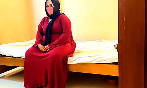 Making out a Big Muslim mother-in-law wearing a red burqa & Hijab