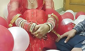 Cunning joyless of a newly married Desi well done hot spliced fucked by husband with regard to hindi