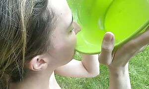 She loves Daddy's piss as a result much she asks for moneyed in a flask as a result she can have moneyed for later - Amateur Homemade OC