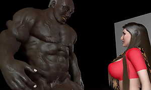 Sexy Desi Bahu Savita hot kissing plus licking concerning Sasur