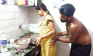 Indian girl has hard copulation with respect to kitchen  Mumbai