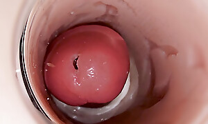 Camera inside deep pussy captures huge ejaculation of sperm