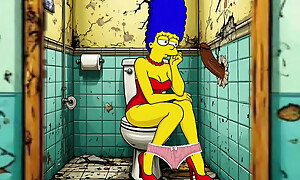 Married Housewife Gets Fucked In A Public Dirty Restroom. Cartoon. Simpsons Parody.