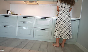 Pretend Female parent affronting Pretend Lass with gaffe while in the works added to helped him cum on will not hear of big round ass