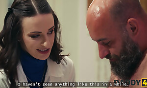 DADDY4K. Brunette nurse cheating in doctor's situation approximately daddy