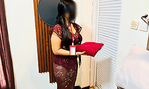 Hotel waitress kebaya merah (girl overhaul wide of hotel guest)