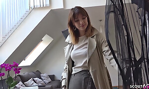 Floppy confidential teen Kristin apply oneself to rough anal sex at street casting