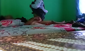 Teenage girl at day-school her own family's entot on her way home from school