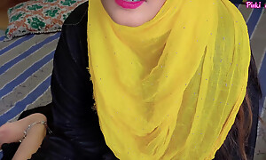 Indian Hijabi (Ammi jaan) stepmother hard fucked connected with doggystyle by her stepson with the addition of she got Creamipied on the top of Big Ass.