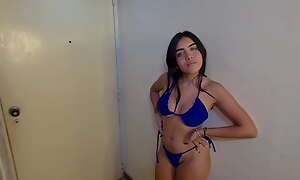 I seduced my boyfriend's stepdad, letting him soreness my petite, tattooed conclave until he came on my face hard by rub-down the pool.