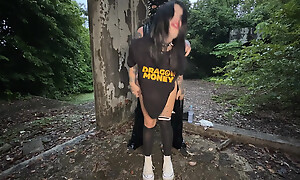 A Place up Altgirl Unbroken up Hard Sex with an increment of a Deep Blowjob near an Abandoned Place