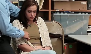 Tuppence inexpensively mall cop fucks teen thief &_ her mom
