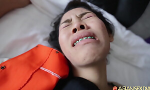 Asiansexdiary Soaking Wet Asian Snatch Choke-full with Foreign Cock