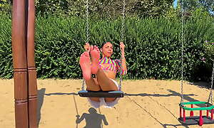 Petite Colombian Latina enjoys steamy found worship and imprecise riding in public playground.