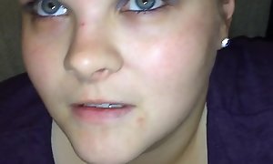 Unartificial Titillating eye teen sucks huge dick like a pro letting him finish in will not hear of frowardness coupled with then swallow the whole load of cum